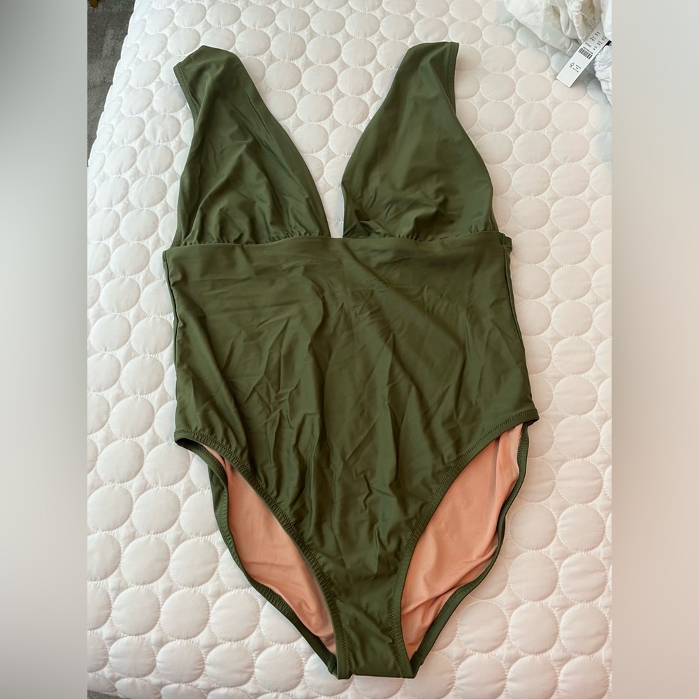 Cute olive green swim suit!